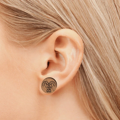 Christmas Wood Stud Earrings-Laser Engraved